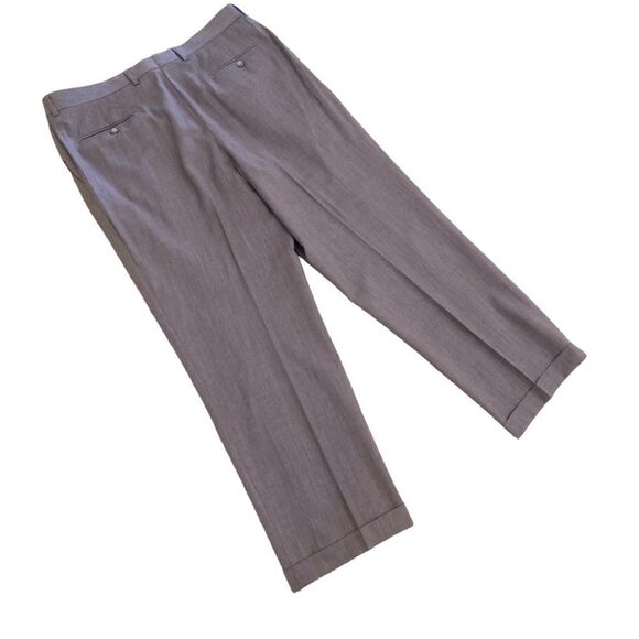Men’s Saks Fifth Avenue “michael” 100% wool gray pleated cuffed trousers 38 x 30 - Picture 1 of 8
